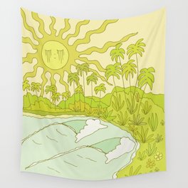 sunshine in paradise costa rica coast // retro surf art by surfy birdy Wall Tapestry