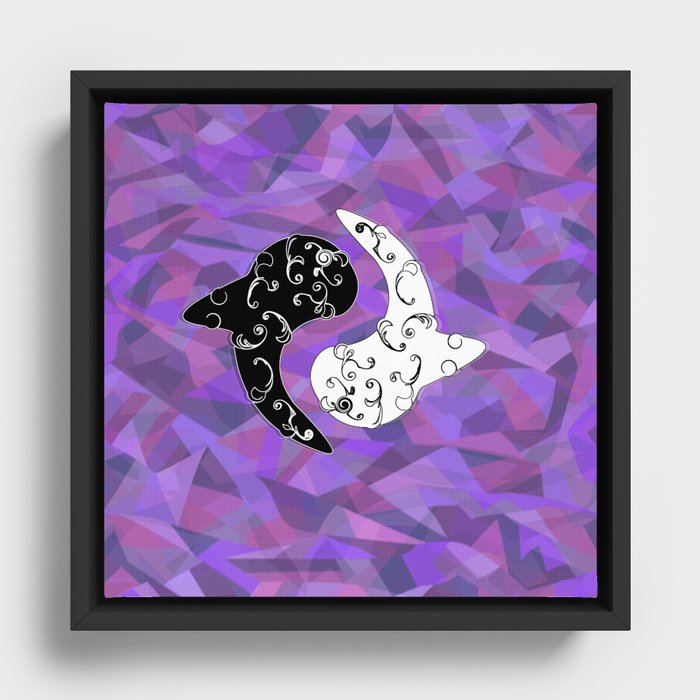 Ying Yang and the White Whale  Framed Canvas