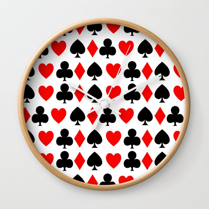 Playing cards patterns Wall Clock