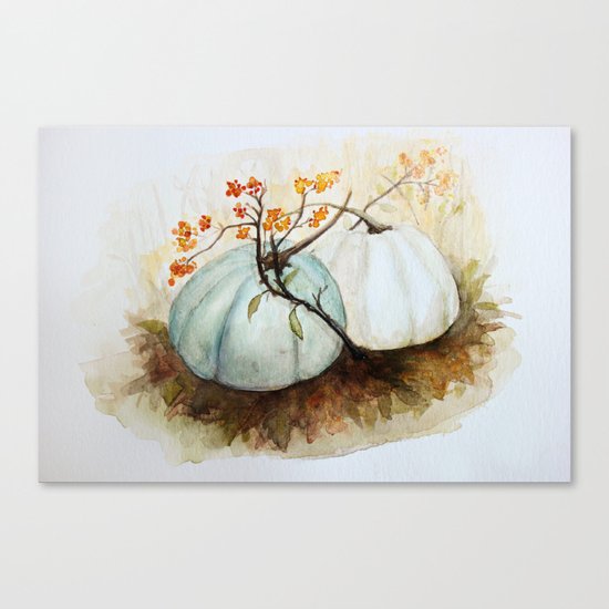 Pumpkin Patch - Watercolor Canvas Print