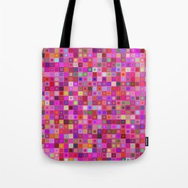 Pink Squares Pattern Design Tote Bag