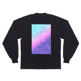 Pastel Aqua, Pink and Purple Geometric Abstract Artwork   Long Sleeve T-shirt