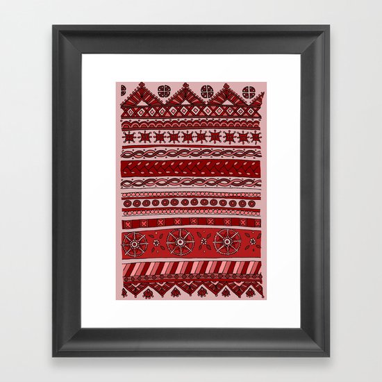 Yzor pattern 005 red Framed Art Print