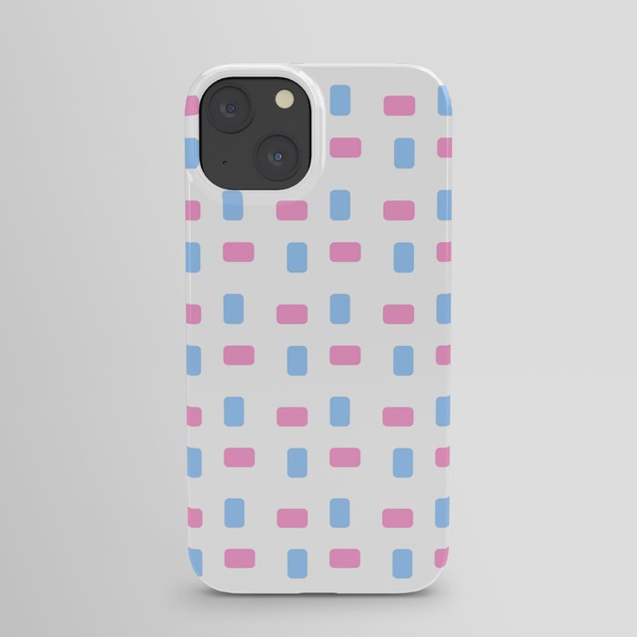 square and tartan 69- blue and pink iPhone Case