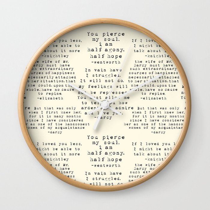 Passion of Jane Austen - Cream Wall Clocks