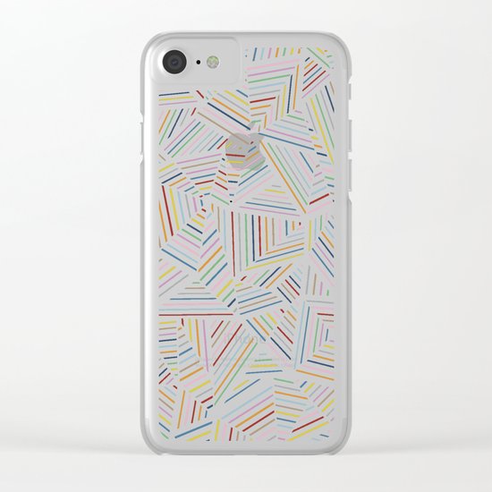 Ab Linear Rainbow Black Clear iPhone Case