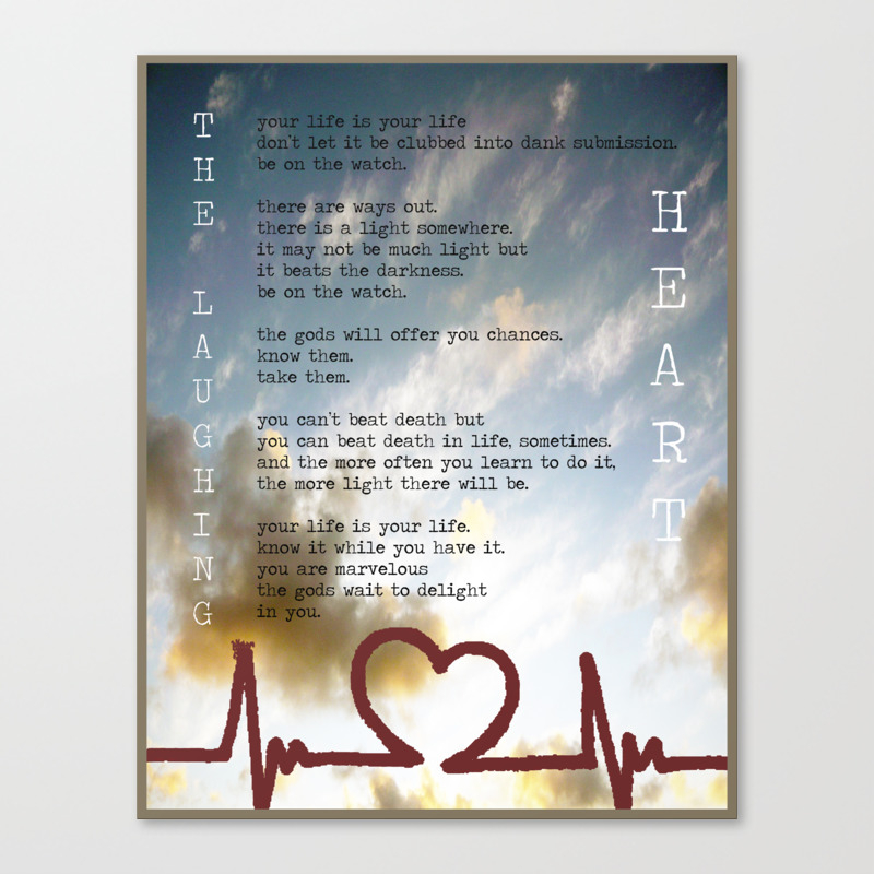 Charles Bukowski The Laughing Heart Illustrated Poem Canvas Print By Beanland Society6 Charles Bukowski The Laughing Heart Illustrated Poem Canvas Print By Beanland Society6