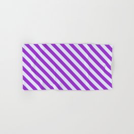 [ Thumbnail: Lavender and Dark Orchid Colored Lined Pattern Hand & Bath Towel ]