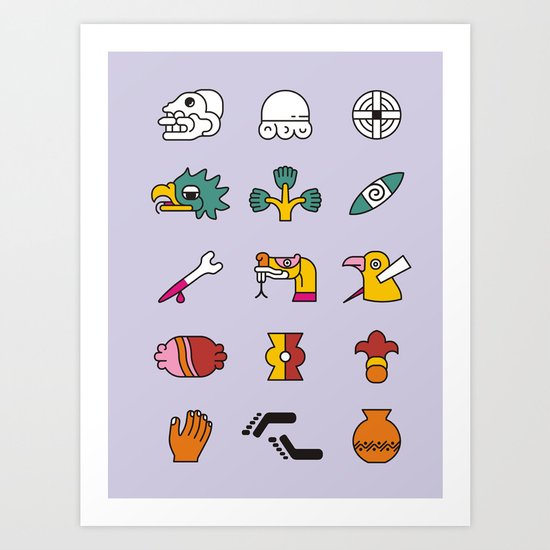 Aztec Writing Art Print
