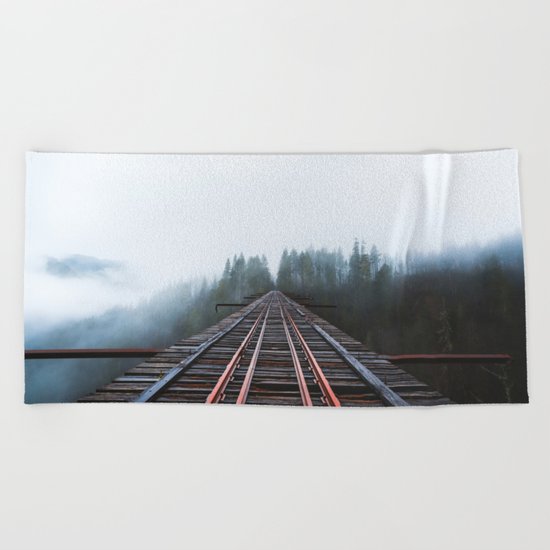 Abandoned Railroad Vance Creek Bridge - Olympic National Park, Washington Beach Towel