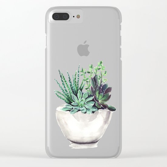 Succulents Clear iPhone Case