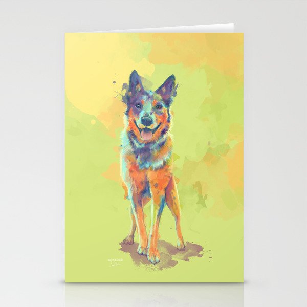With a Heart Full of Joy - Blue Heeler Dog Stationery Cards