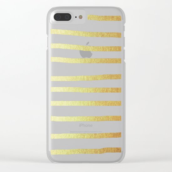Simply Drawn Stripes 24k Gold Clear iPhone Case