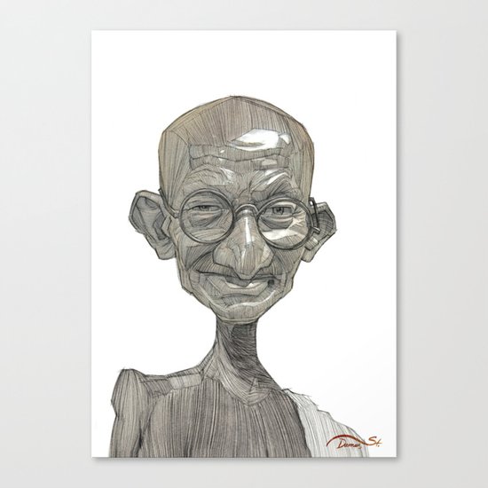 Mahatma Gandhi illustration portrait Canvas Print