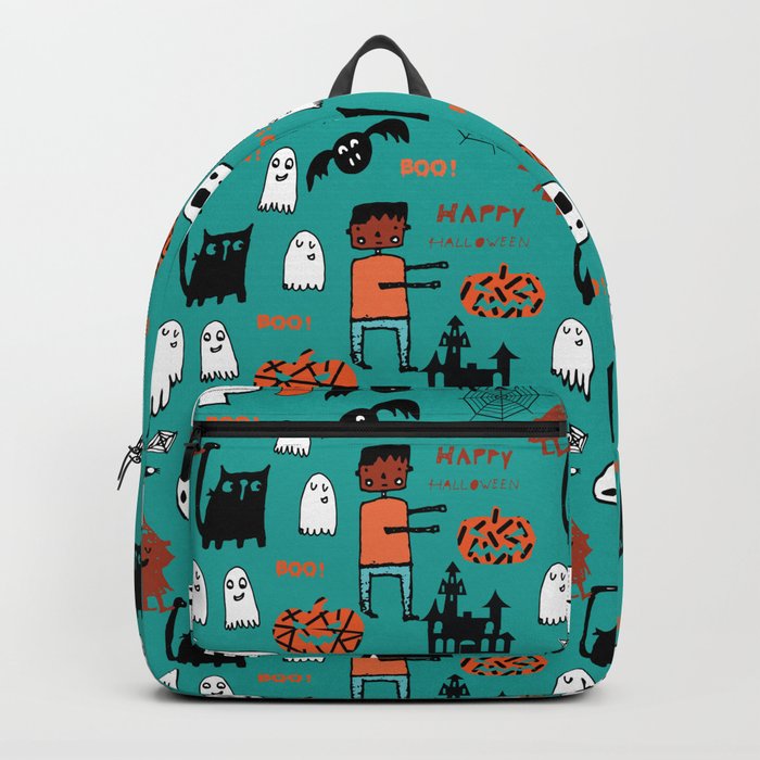 Cute Frankenstein and friends teal #halloween Backpack