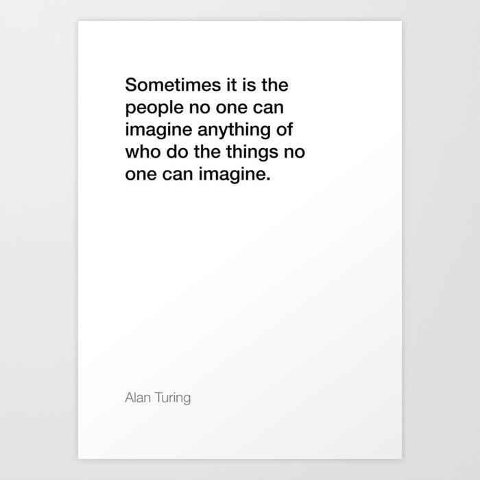 Alan Turing We Can Only See A Short Distance Ahead Motivational Quote White Framed Poster 14x20 inch 