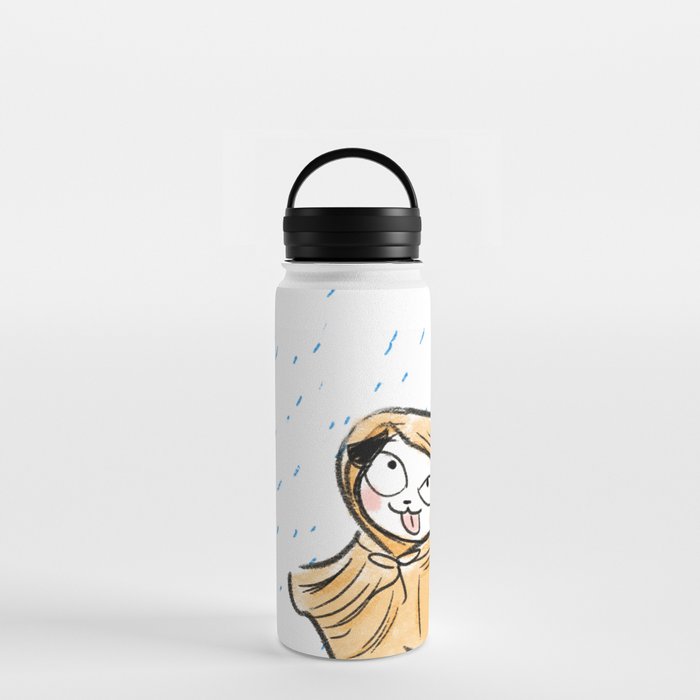 Pug in the Rain- Cute Dog Artwork Water Bottle