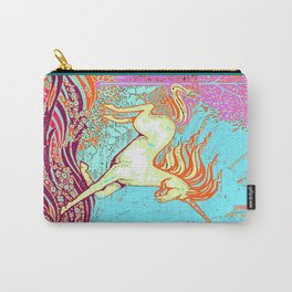 Mythical Unicorn Running in  Meadow Fantasy Art Carry-All Pouch