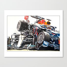 Hamilton Verstappen collision Canvas Print