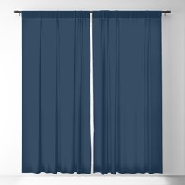 Dark Blue Solid Color Noir 24-16 - Single Shade Hue Blackout Curtain