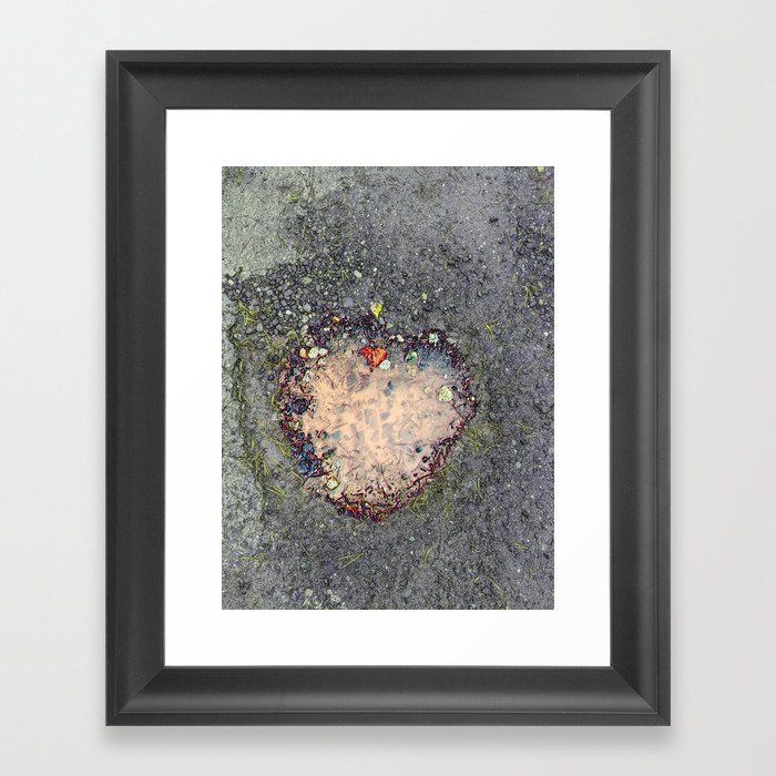 Have a Heart Pothole I Framed Art Print