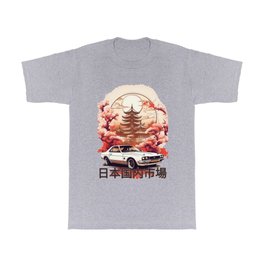 JDM car with Japanese landscape on background T Shirt