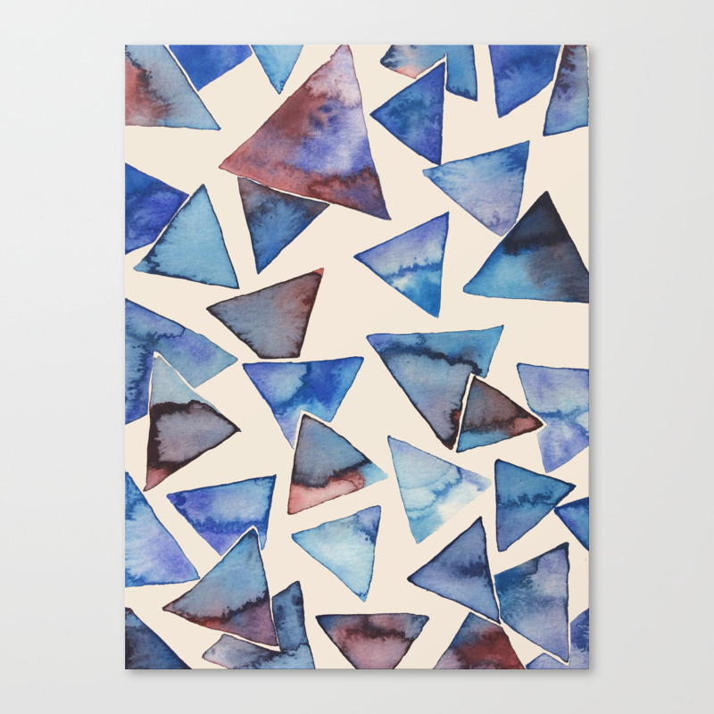 Triangle Pattern Watercolor Painting Canvas Print By