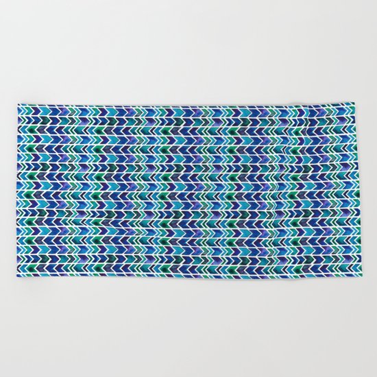 Turquoise and Green Aztec Pattern. Beach Towel