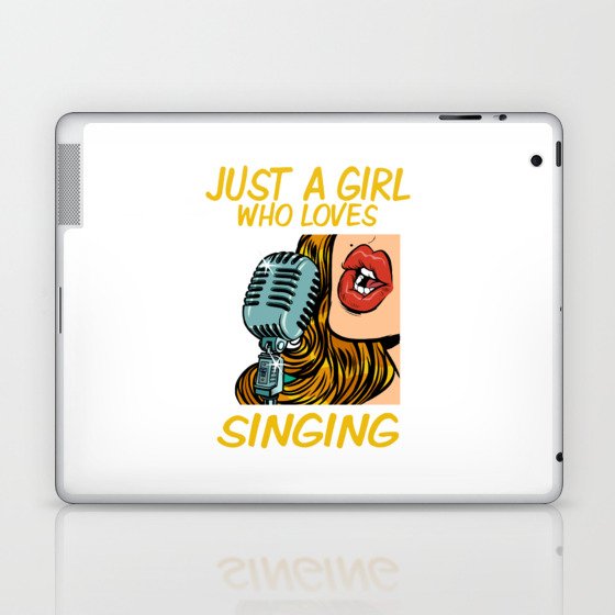 Just a Girl Who Loves Singing (Pop Art) Laptop & iPad Skin