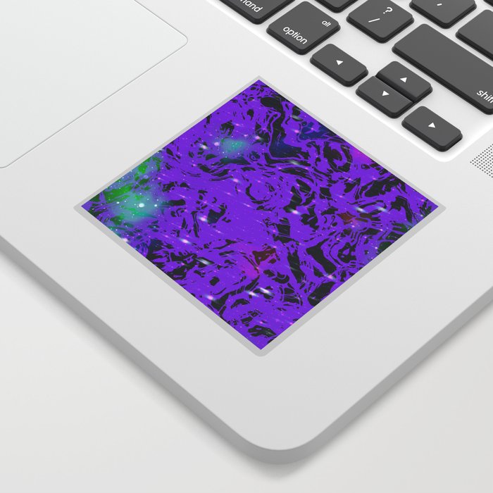 Purple print with black wavy shapes Sticker