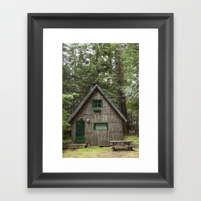 Green Cabin Framed Art Print