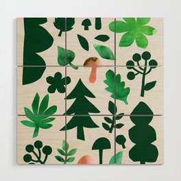 small forest green on linen Wood Wall Art