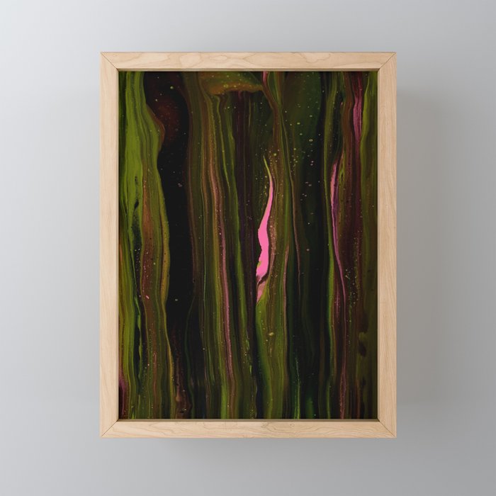 Pink Flame Black Framed Mini Art Print