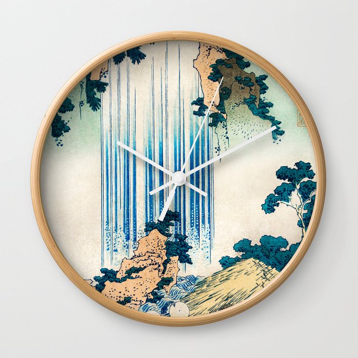 Katsushika Hokusai - Yoro Waterfall in Mino Province Wall Clock
