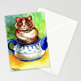 Louis Wain Cats In The Teapot Cat Stationery Card