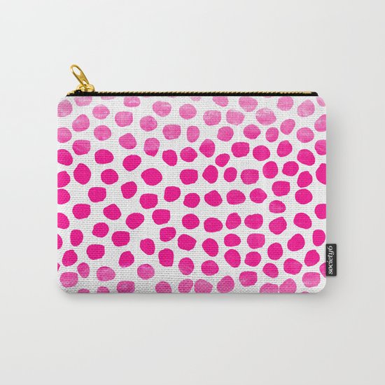 Ombre dots cute hot pink trendy must have gifts for college dorm room decor affordable painting Carry-All Pouch