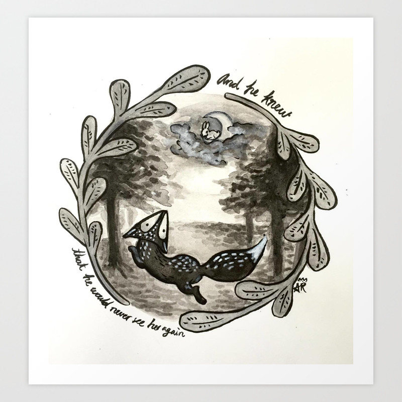 The Rabbit On The Moon Art Print By Runeworksfactory Society6