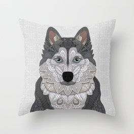 Husky Portrait Throw Pillow