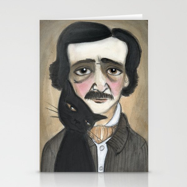 Edgar Allan Poe And The Black Cat Stationery Cards By