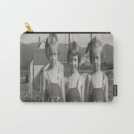 Photo of Three Farm Girls, Tygart, West Virginia, Farmhouse Country Decor, Vintage Farm Scene by John Vachon, 1939 Carry-All Pouch | Digital, Decor, Photo, Acrylic, Three, Scene, Oil, By, John, Virginia 