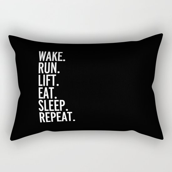 Run, Sleep, Repeat Gym Quote Rectangular Pillow