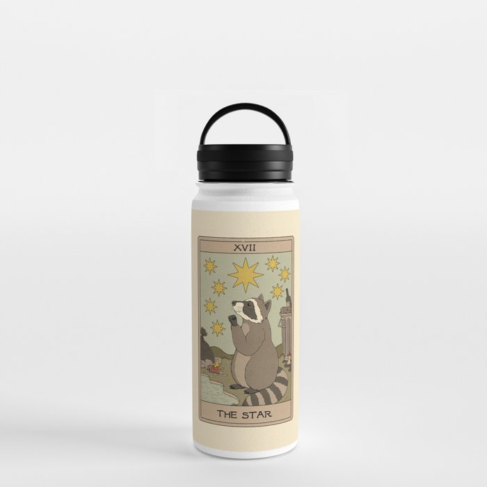 The Star - Raccoons Tarot Water Bottle