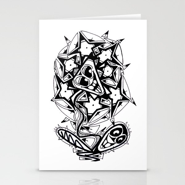 Triangle Face Flower Stationery Cards