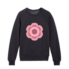 Flower Power | Pink on Mint  Kids Crewneck