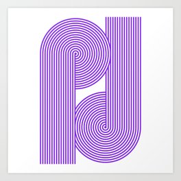 Neon Purple Cul de Sac | Beautiful Interior Design Art Print | Culdesac, Solid, Tones, Pattern, Bold, Magenta, Lines, Monochrome, Bright, Design 