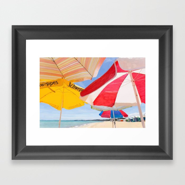 Lots of Beach Umbrellas Framed Art Print