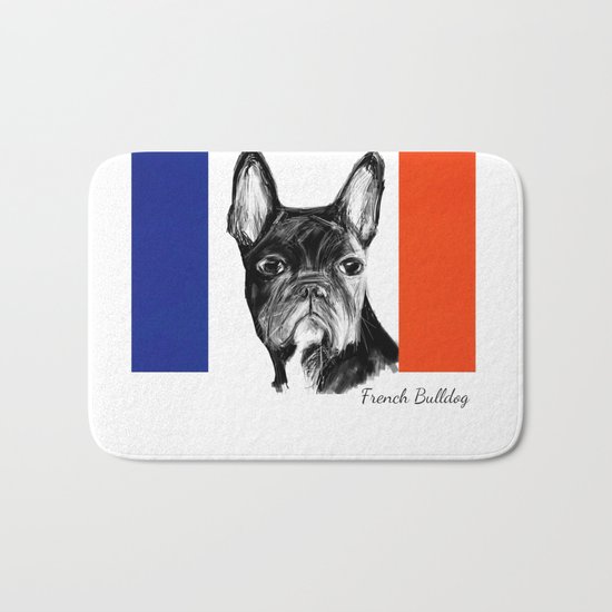 French Bulldog. The Totally French Version... Bath Mat