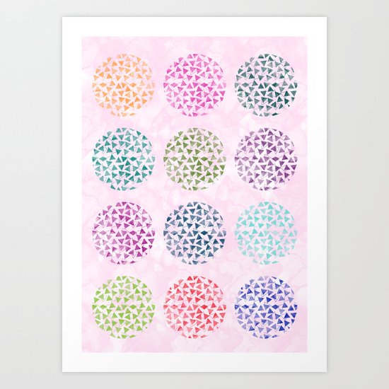 colorful geometric Art Print
