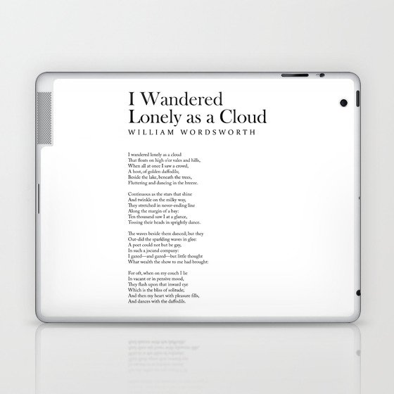 I Wandered Lonely as a Cloud - William Wordsworth Poem - Literature - Typography Print 2 Laptop & iPad Skin