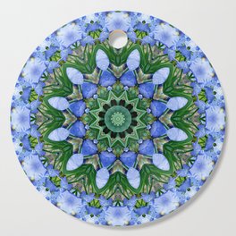 Blue Iris Mandala Cutting Board
